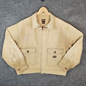 Unisex - Vintage 60's Style Dickies Bomber Jacket Sz XL Khaki Beige Workwear